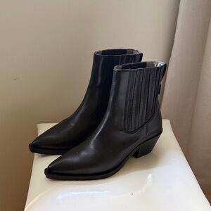 All Saints Black Leather Ankle Booties